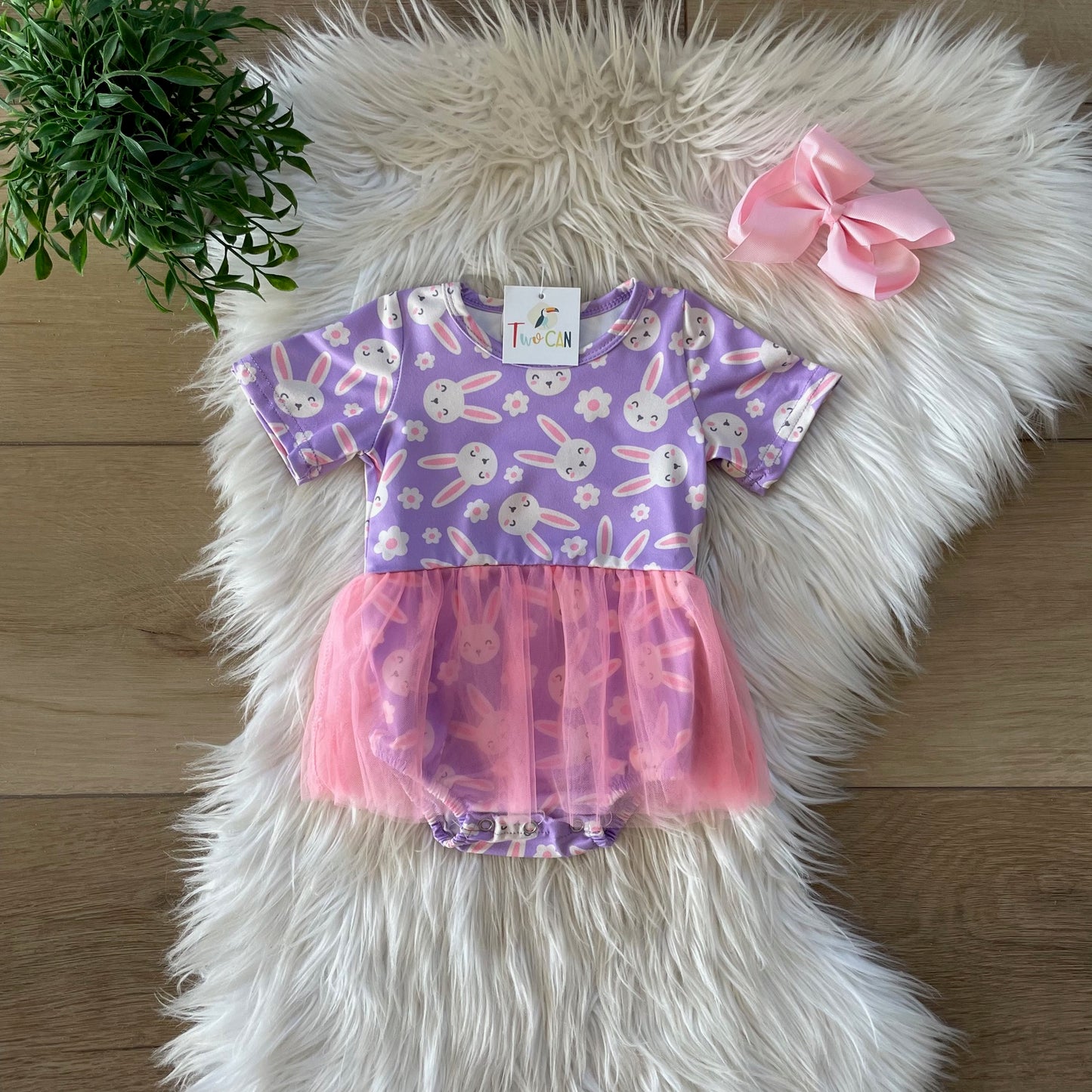 Purple Bunnies Tulle Onesie